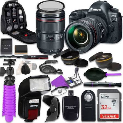 Canon EOS 5D Mark IV DSLR Camera with Canon EF 24-105mm f/4L IS II Lens | 32GB Memory Accessory Bundle
