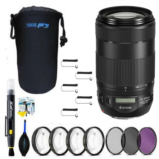 Canon EF 70-300mm f/4-5.6 IS II USM Lens With 2x Filter Kit And More