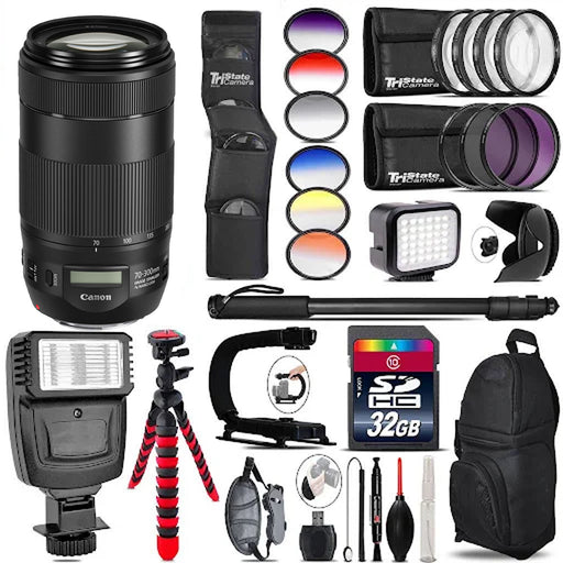 Canon EF 70-300mm f/4-5.6 IS II USM Lens Kit With Multiple Accessries