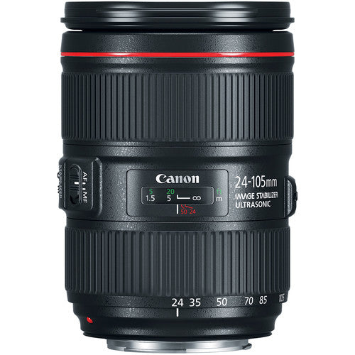 Canon EF 24-105mm f/4L IS II USM Lens USA with Lens Adapter For Canon | Canon Carrying Case &amp; Flexible Spider Tripod Bundle