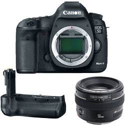 Canon EOS 5D Mark III / IV 22.3 MP Camera (Body) 50mm f 1.4 BGE11 Grip