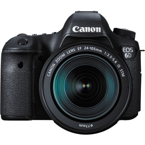 Canon Eos 6D Digital SLR Camera with Canon EF 24-105mm f/3.5-5.6 Is STM Lens + Extra Battery + 64GB Memory Cards + Deluxe Case + LED