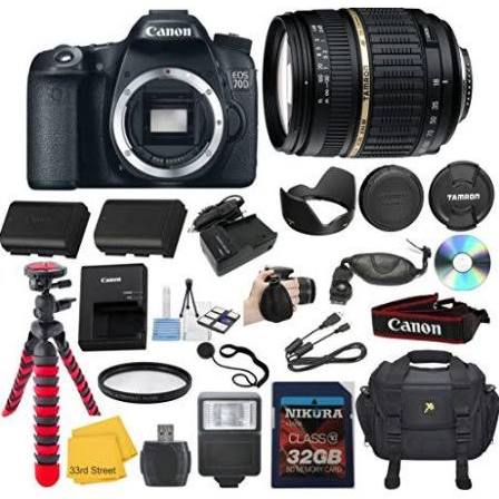 Canon EOS 70D/80D Digital SLR Camera with Dual Pixel CMOS AF Video with Movie (Body Only) w/ Tamron AF 18-200mm f/3.5-6.3 XR Di II LD Asp Zoom Len KIT