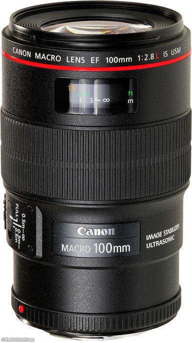 Canon EF 100mm f/2.8L Macro IS USM Lens with Accessory Bundle