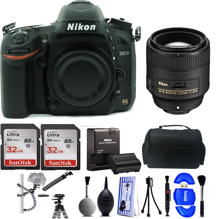 Nikon D610 DSLR Camera with Nikon AF-S NIKKOR 85mm f/1.8G