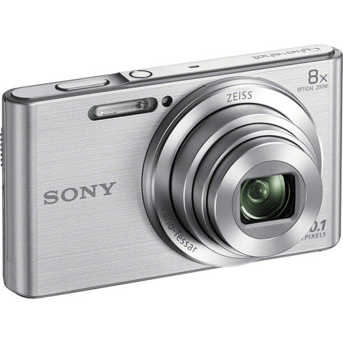 Sony DSC-W830 Digital Camera (Silver) with Sandisk 32GB Accessory Kit