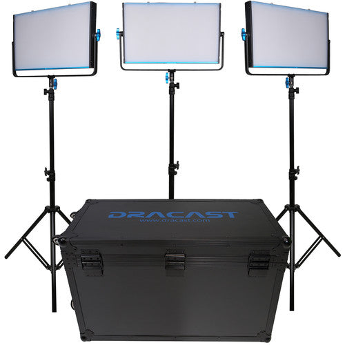 Dracast S-Series LED500 Plus Bi-Color LED 3-Light Kit with NP-F Battery Plates