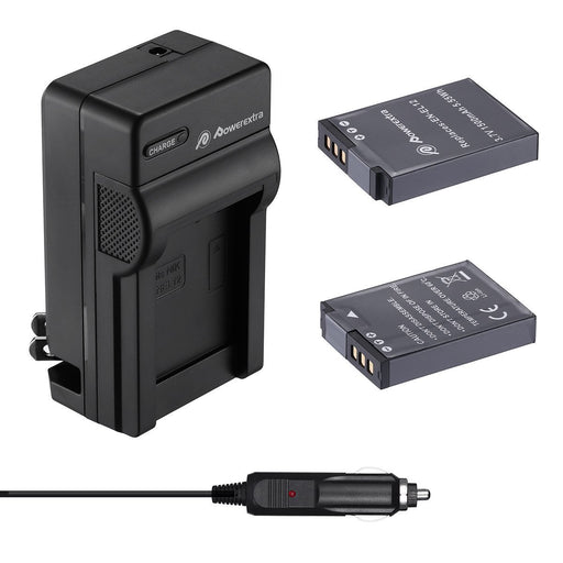 Powerextra EN-EL12 Battery &amp; Charger 2 Pack Compatible with Nikon Coolpix