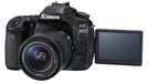 Canon EOS 80D Wi-Fi Digital SLR Camera &amp; EF-S 18-55mm IS STM w/ 75-300mm III Lens + 64GB + Battery + Case + Flash + LED Light + Mic + Stabilizer Kit
