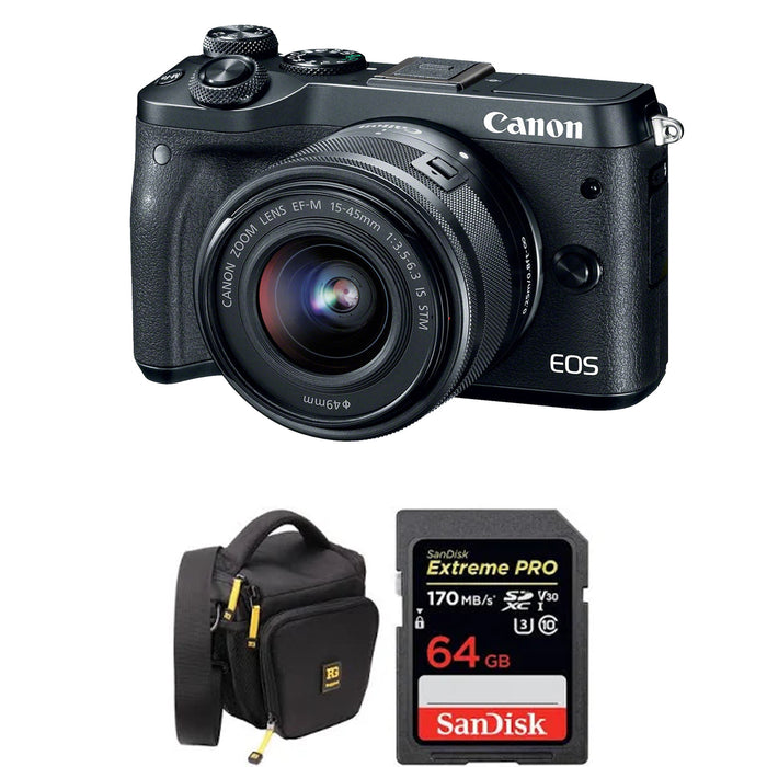 Canon EOS M6 Mirrorless Digital Camera with 15-45mm Lens Extreme Pro Bundle