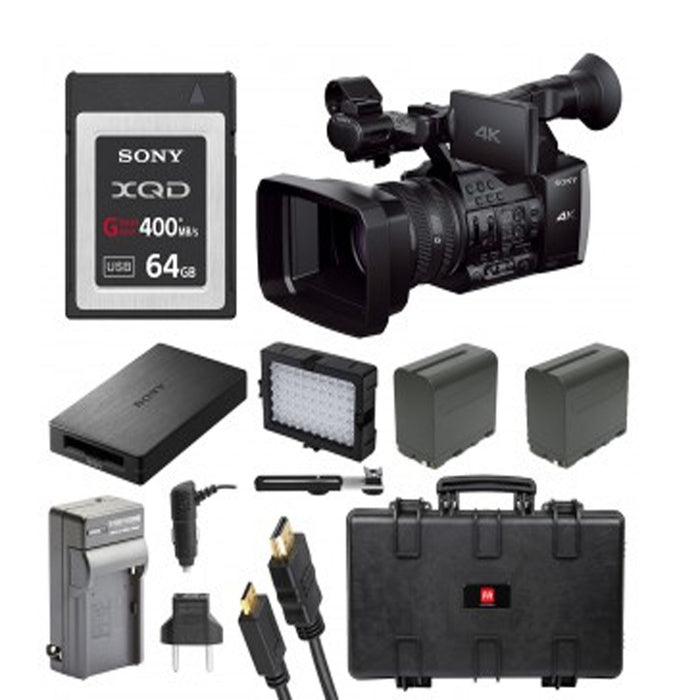 Sony FDR-AX1 4K Video Camcorder w/ 64GB XQD G Series &amp; Waterproof Case Bundle