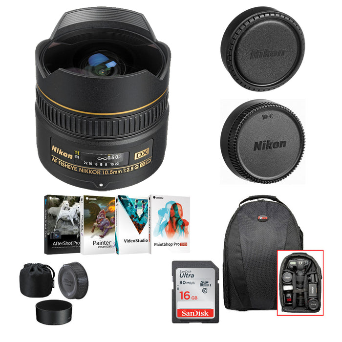 Nikon AF DX Fisheye-NIKKOR 10.5mm f/2.8G ED Lens Software Bundle