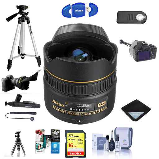 Nikon AF DX Fisheye-NIKKOR 10.5mm f/2.8G ED Lens Premium Bundle