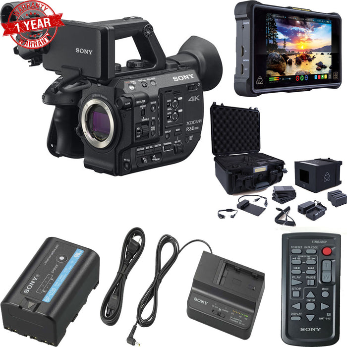 Sony PXW-FS5M2 4K XDCAM Super 35mm Compact Camcorder with Atomos Ninja V 5&quot; 4K HDMI Recording Monitor