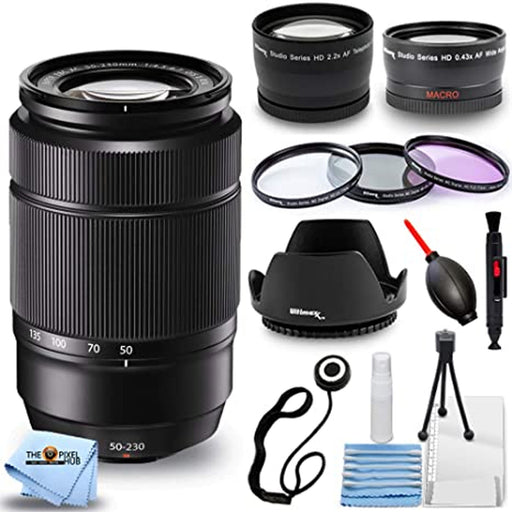 FUJIFILM XC 50-230mm f/4.5-6.7 OIS II Lens (Black) Professional Bundle with Telephoto and Wide Angle Lens &amp; Accessories