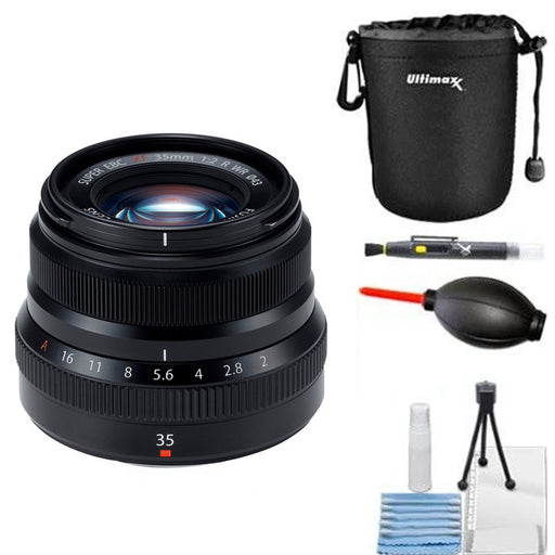 Fujifilm XF 35mm f/2 R WR Lens (Black) with Lens Pouch and Cleaning Kit