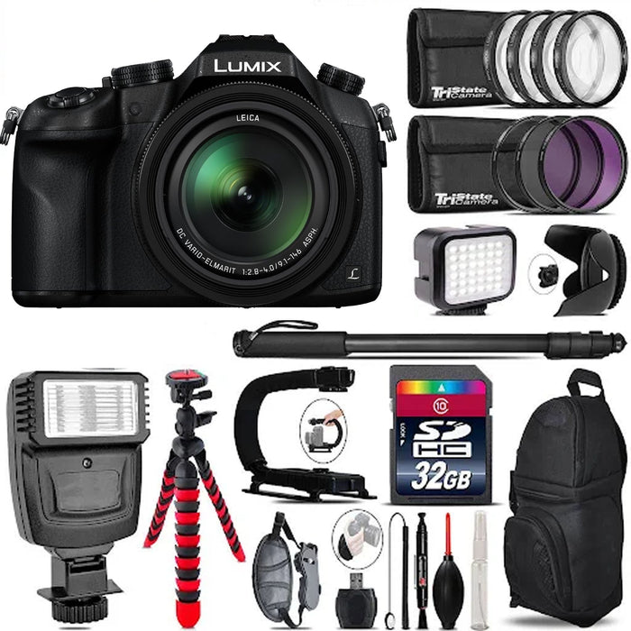 Panasonic LUMIX DMC-FZ1000 20.1MP 4K Point and Shoot Digital Camera w/ 16X  Zoom Leica Lens, Built-in Wi-Fi and NFC - Black (US Model)