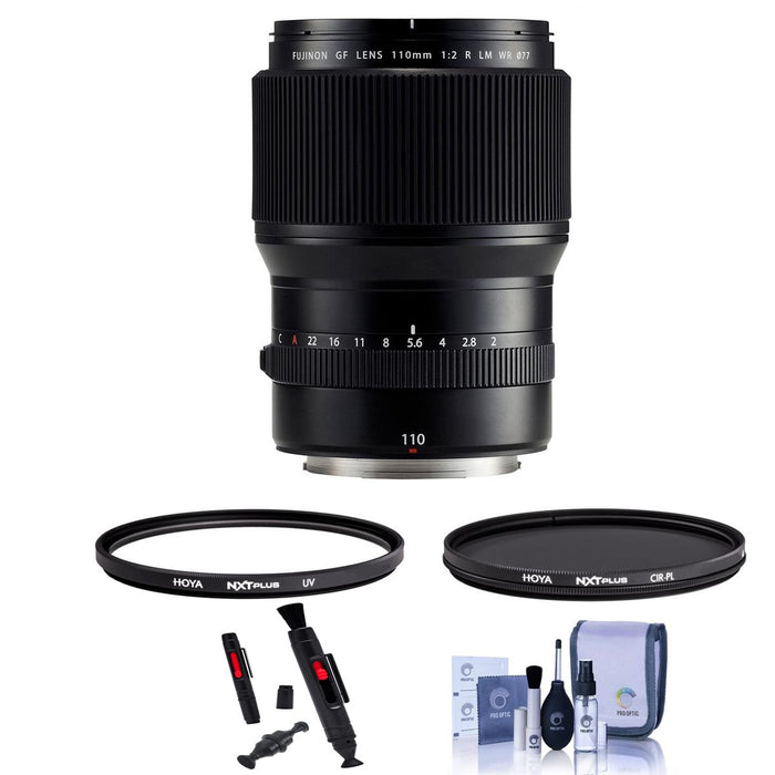 Fujifilm GF 110mm f/2 R LM WR Lens with 77mm UV+CPL Filter Kit, Cleaning Kit, Lens Cleaning Pen - NJ Accessory/Buy Direct & Save