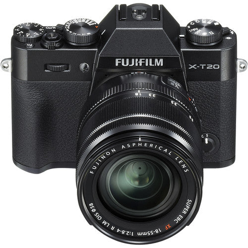 Fujifilm X-T20 Mirrorless Digital Camera with 18-55mm Lens (Black) &amp; NP-W126 Battery + Charger + Case + Tripod + Flash Bundle
