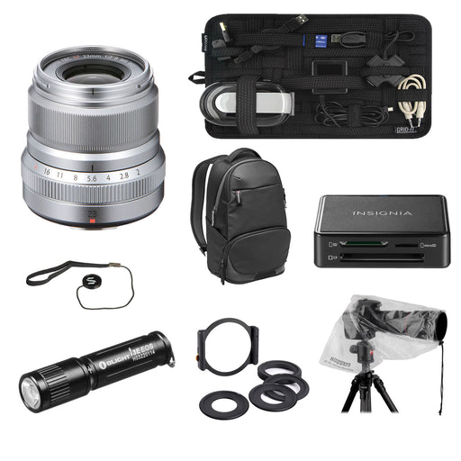 FUJIFILM XF 23mm f/2 R WR Lens (Silver) Manfrotto Kit &amp; More