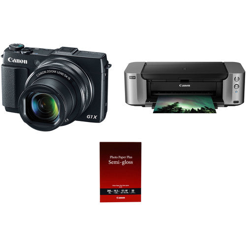 Canon PowerShot G1 X Mark II Digital Camera with PIXMA PRO-100 Inkjet Printer Kit