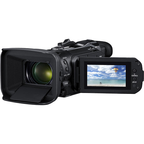 Canon Vixia HF G60 UHD 4K Camcorder with Bundle With Video Bag, 128GB SDXC U3 Card, Spare Battery, Video Mic, LED Light