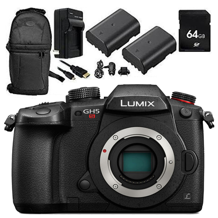 Panasonic Lumix DC-GH5S Mirrorless Micro Four Thirds Digital Camera with 64GB Starter Bundle