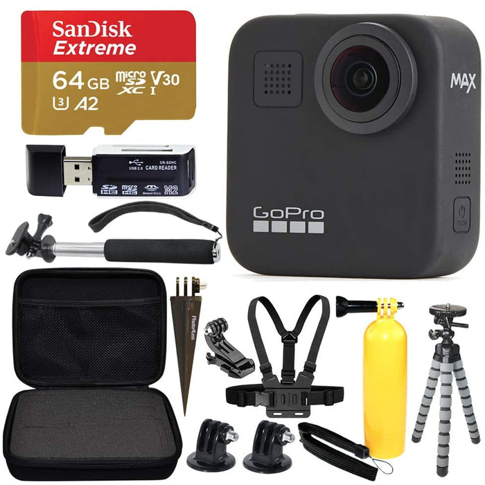 GoPro MAX 360 Action Camera with SanDisk Extreme 64GB microSDXC + Top Value Bundle!