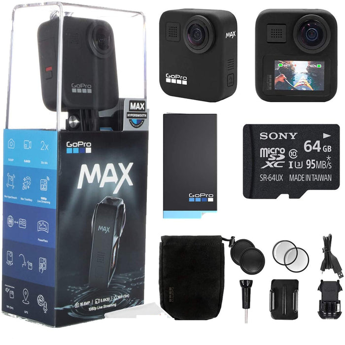 GoPro MAX 360 Action Camera with Cleaning Set + 64GB Memory Card Starter Package