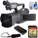 JVC GY-HM170U Ultra 4K HD 4KCAM Professional Camcorder & Top Handle Audio Unit with XLR Microphone 64GB Card Reader Kit USA