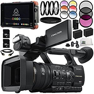 Sony HXR-NX5R NXCAM Professional Camcorder Includes Atomos Ninja Flame Includes 2x 64GB SD Memory Cards 2 Replacement Batteries MORE