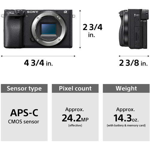 Sony Alpha a6400 Mirrorless Digital Camera with 16-50mm and 55-210mm Lenses Bundle + Extreme Speed 64GB Memory + (31 Items)