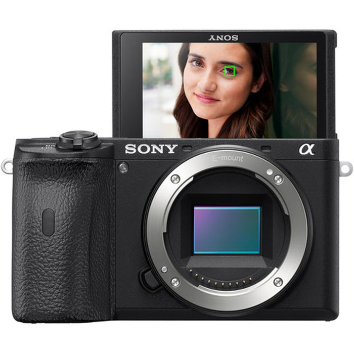 Sony Alpha a6600 Mirrorless Camera with 18-135mm Lens w/ Flash, 64GB Memory Card, Gadget Bag, Tripod, &amp; More