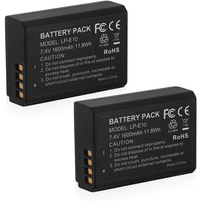 NJA LP-E10 Battery 2-Pack LP E10 Replacement Batteries