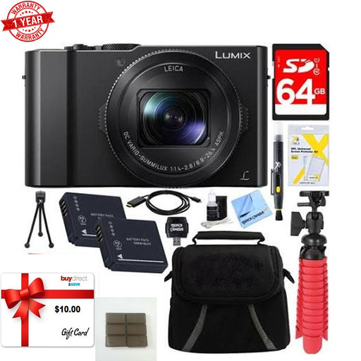 Panasonic Lumix LX10 20.1MP Leica DC Optical Zoom Digital Camera + 64GB Accessory Bundle