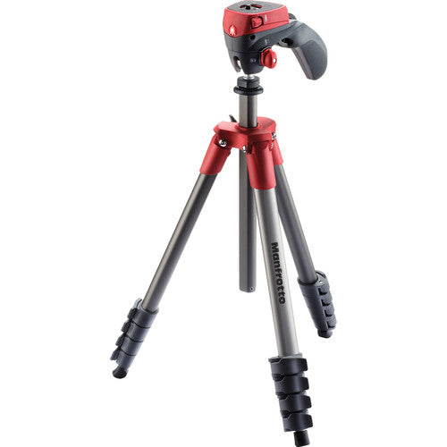 Manfrotto Compact Action Aluminum Tripod Red Or Black