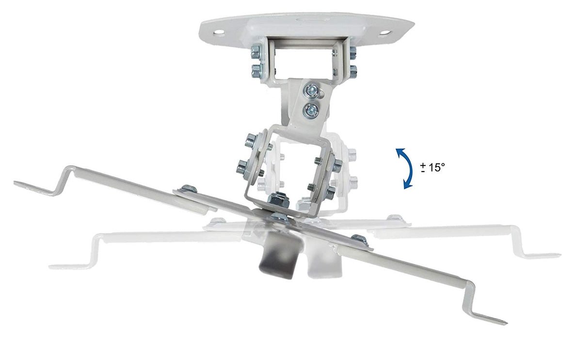 VIVO Universal Adjustable White Ceiling Projector/Projection Mount Extending Arms Mounting Bracket (MOUNT-VP01W)