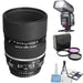 Nikon AF DC-Nikkor 105mm f/2D Telephoto Lens Flash Bundle