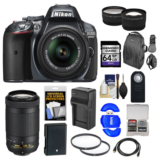 Nikon D5300/D5600 DSLR Camera with 18-55mm Lens &amp; 70-300MM VR Lens With Additional Accessories Package