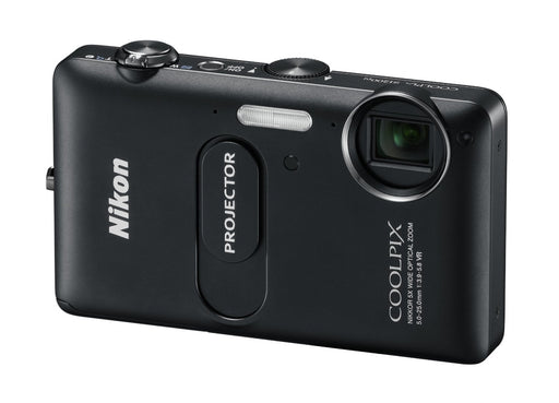 Nikon CoolPix S1200pj Digital Camera With Built-In Projector (Black)
