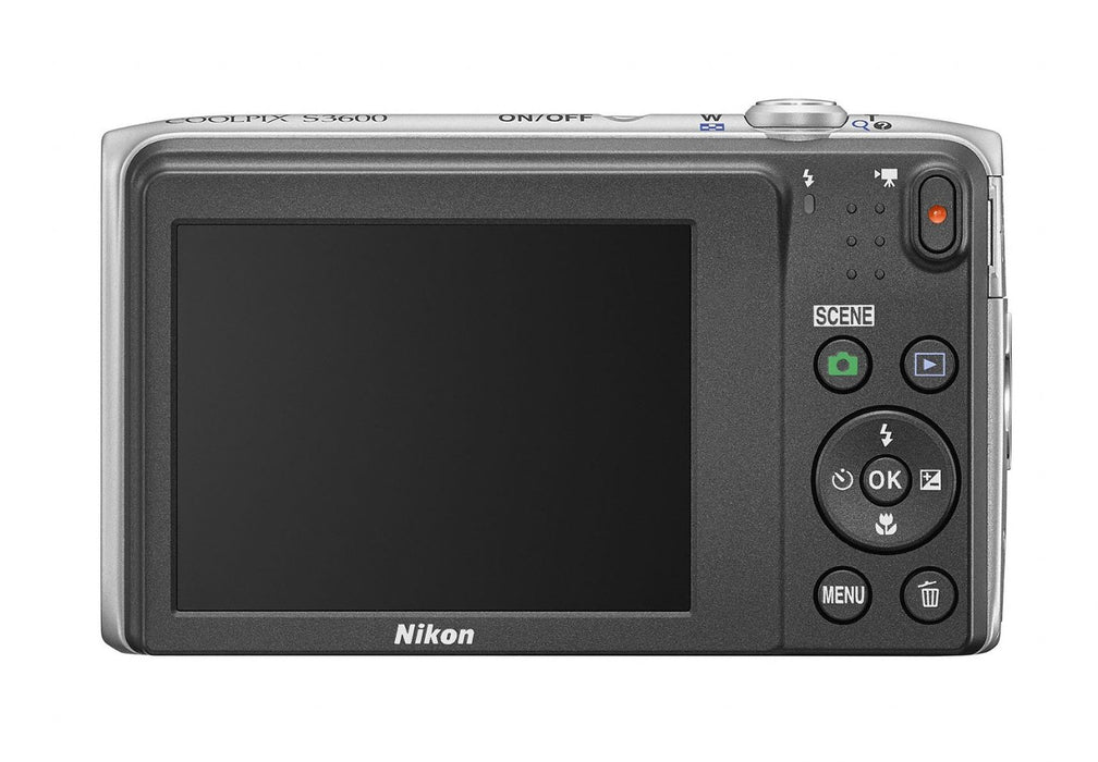 Nikon COOLPIX S3600 20.1 MP Digital Camera with 8x Zoom NIKKOR Lens and 720p HD Video (Silver)