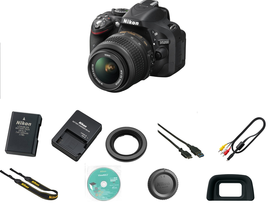 Nikon D5200/D5600 DSLR Camera with 18-55mm Lens | Sandisk 32GB | Case | UV Filter Package