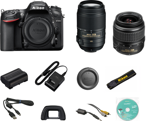 Nikon D7200/D7500 DSLR Camera with 18-55mm f/3.5-5.6G VR Lens & 55-300mm Lens ED VR Lens Package