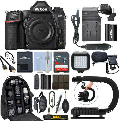 Nikon D780 DSLR Camera (Body Only) with Sandisk 64GB Memory Card Essential Package
