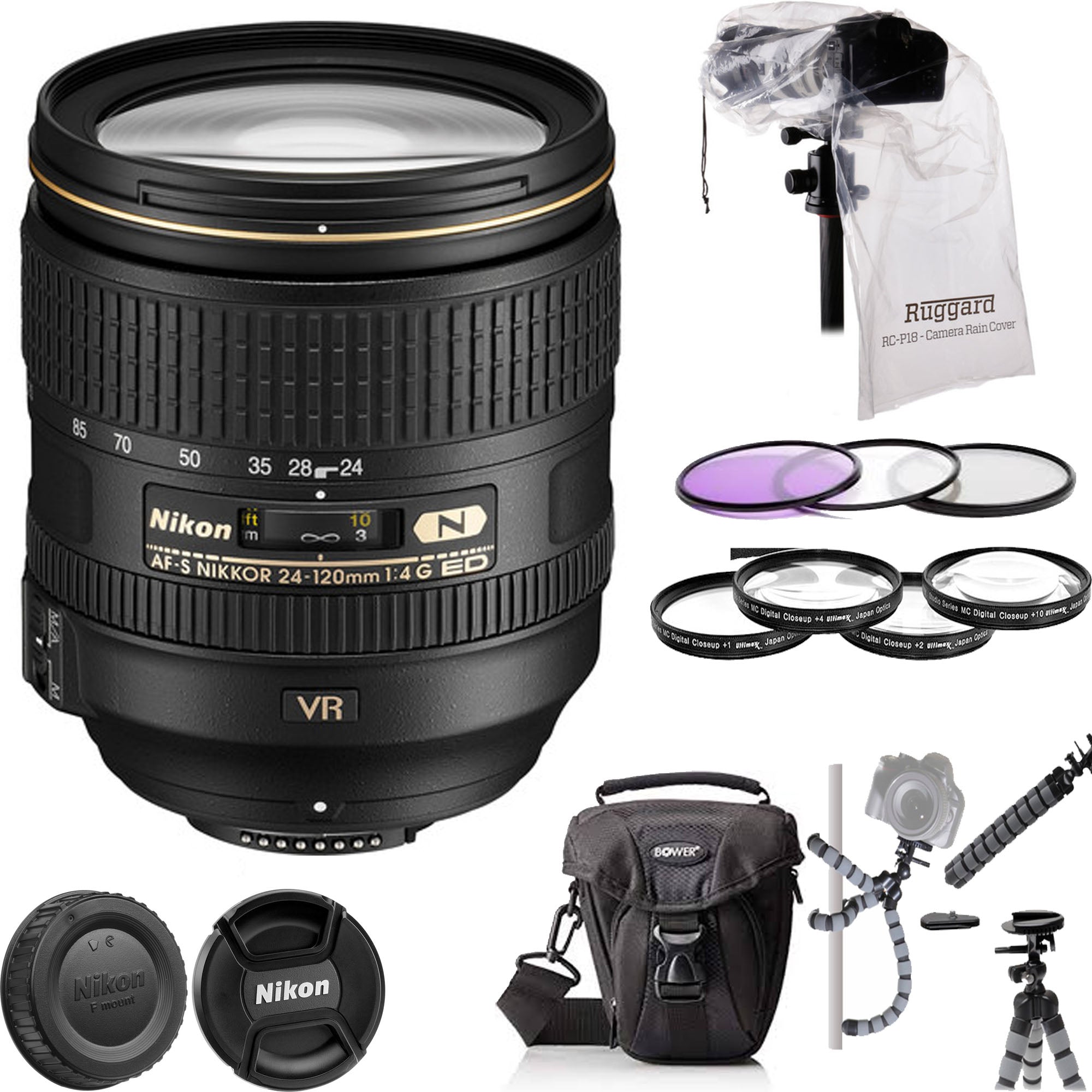 Nikon AF-S NIKKOR 24-120mm f/4G ED VR Zoom Lens with Additional