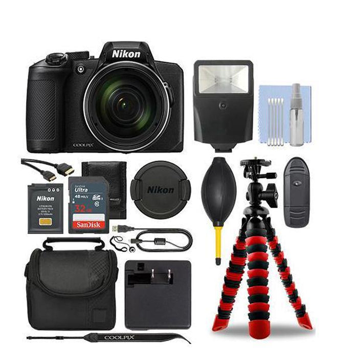 Nikon COOLPIX B600 Digital Camera (Black) with 32GB Deluxe Accessory Package