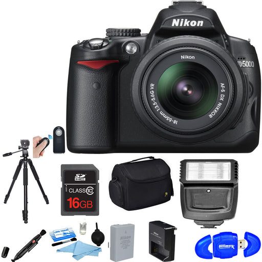 Nikon D5000/D5600 Digital SLR Camera Kit with 18-55mm VR Lens with Additional Accessories
