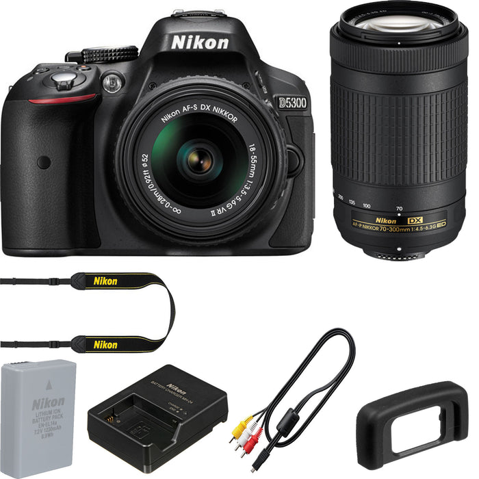 Nikon D5300 24.2 MP CMOS Digital SLR Camera with 18-55mm f/3.5-5.6G ED VR  Auto Focus-S DX NIKKOR Zoom Lens (Black)