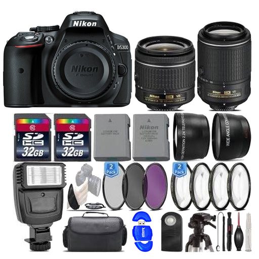 Nikon D5300/D5600 DSLR Camera with 18-55mm Lens &amp; 55-200mm VR II || Supreme Bundle