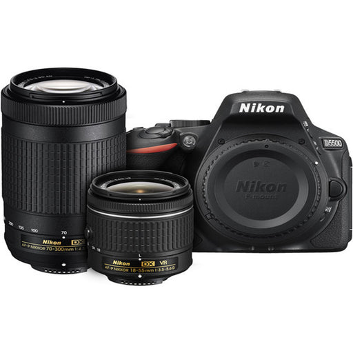 Nikon D5500/D5600 DSLR Camera with AF-P 18-55mm VR and 70-300mm Lenses (Black)